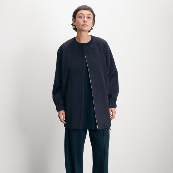 ROUCHA | Orabe Wool Crewneck Raglan Sleeve Jacket Deep Navy | Size B = US 6-8 - Picture 2 of 7